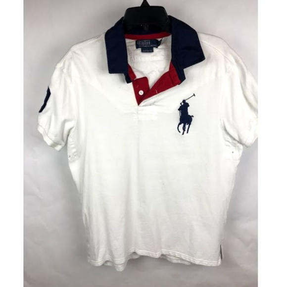 Ralph Lauren White Custom Short Sleeved Dress Shirt Multi Colored Pony NWT